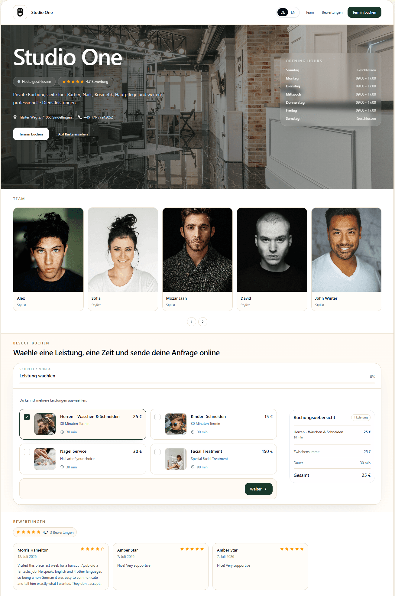 Meetimely default Theme Vorschau